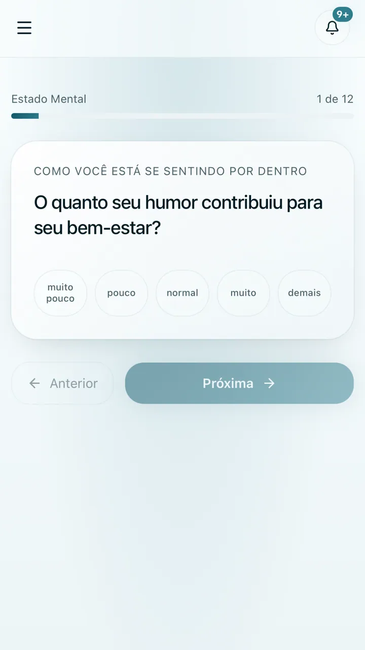Tela de check-in diário da plataforma VYOM